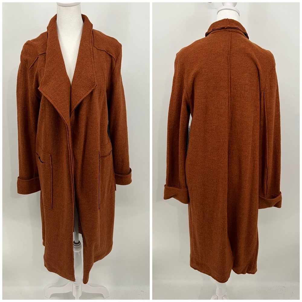 Luii wool long open front jacket